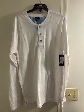 Van Heusen White Long Sleeve Henley Top